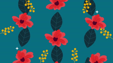 beautifull flowers garden pattern animation