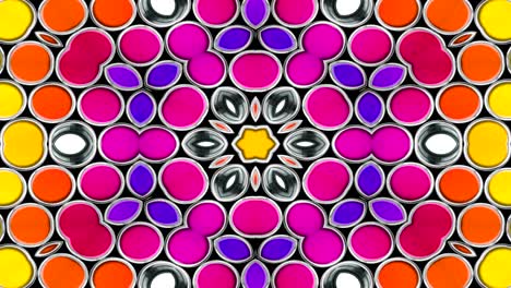 abstracto colorido patrón simétrico ornamental decorativo kaleidoscopio movimiento círculo geométrico y formas de estrellas