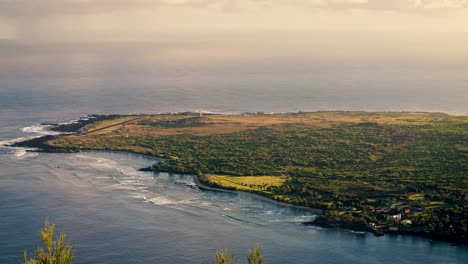 a high angle view looking down on molokai from far above 1