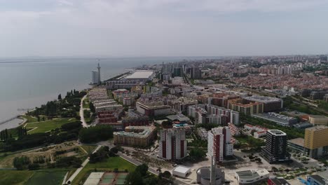 Vista-Aérea-Del-Parque-De-Las-Naciones-Desde-El-Puente-Vasco-Da-Gama