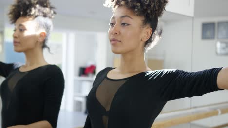 retrato en primer plano de una bailarina afroamericana