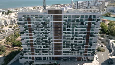 aerial view of the martineial building in lisbon, portugal