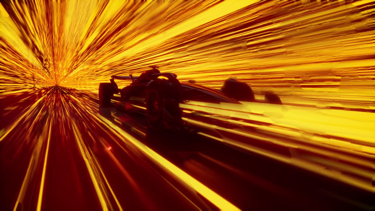 Formel 1-racerbil med højhastigheds lysspor