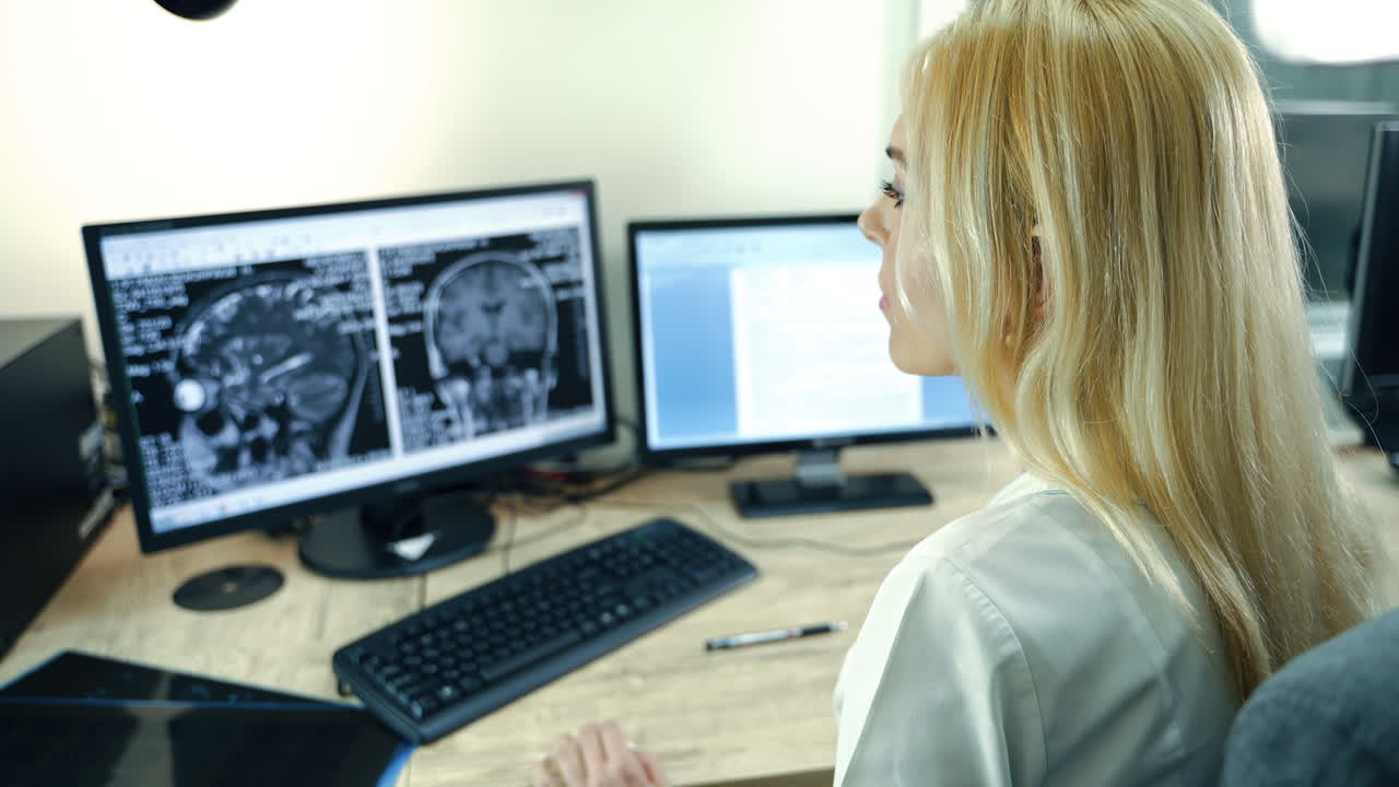 Doctor reviewing medical imaging