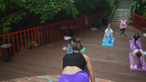 clase de yoga al aire libre en el parque