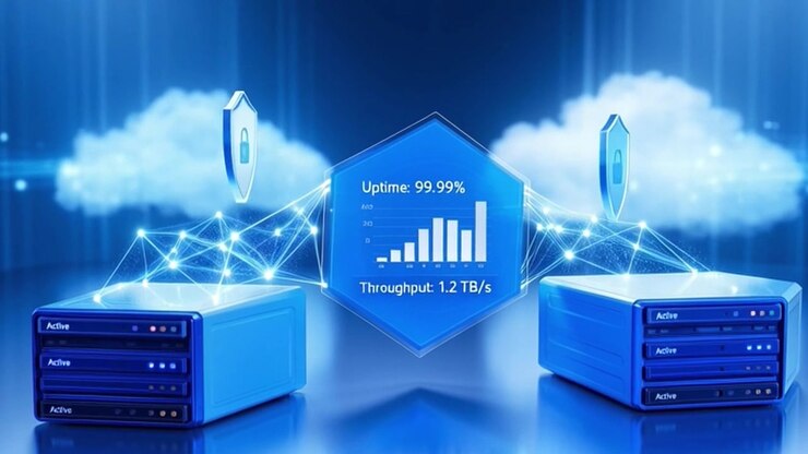 Digital serverinfrastruktur med datasikkerhet og nettverkstilkobling