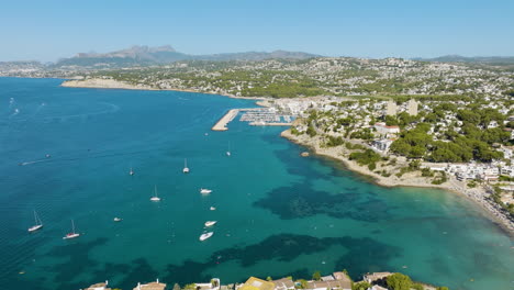 aerial view of a beautiful mediterranean town and harbor
