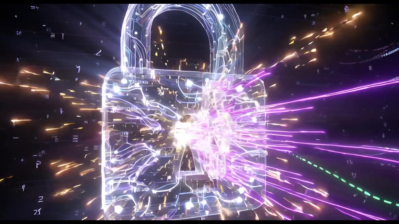 Digital Padlock and Keys Illustrating Data Security and Access
