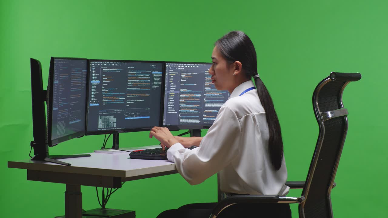 mujer programadora que experimenta dolor de espalda mientras trabaja