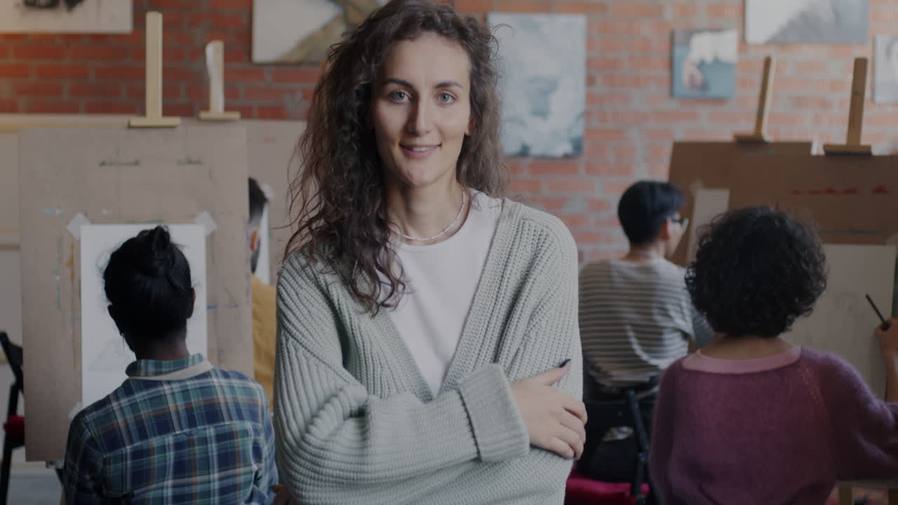 Woman Instructor in Art Class