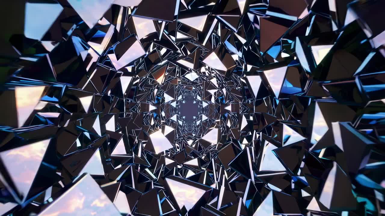 추상적인 크리스탈 터널