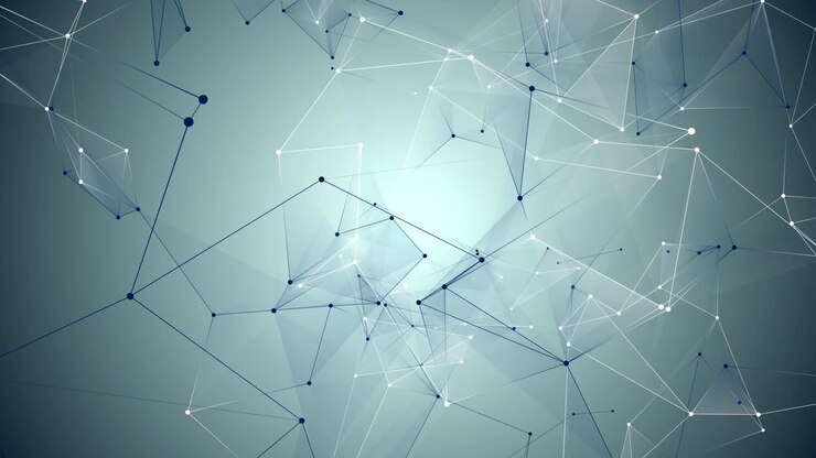 sfondo geometrico blu astratto con linee e punti
