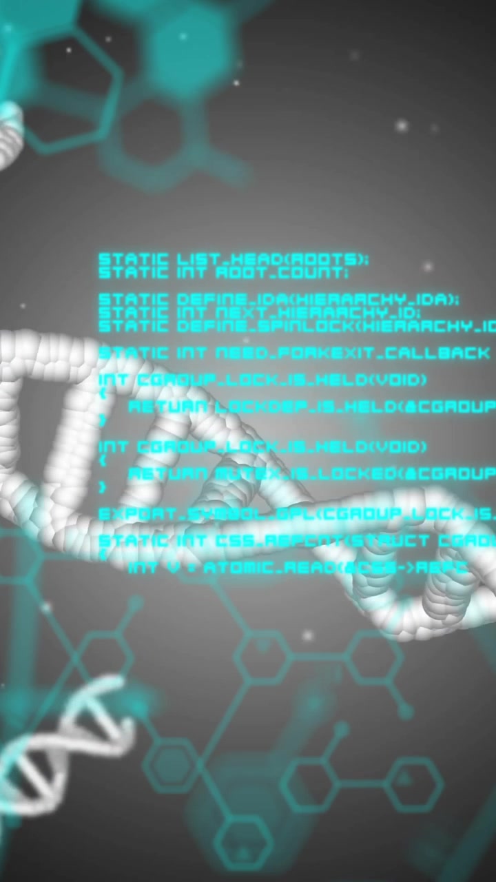 Animation of dna strands and data processing