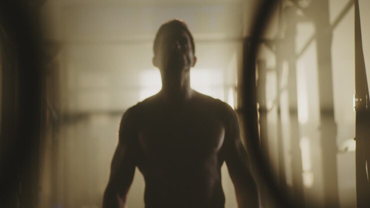 Hombre musculoso en un gimnasio