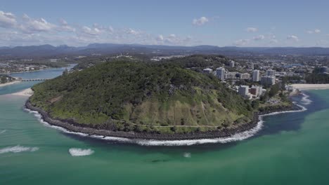 burleigh head national park - coastal headland and tallebudgera creek in gold coast, qld, australia