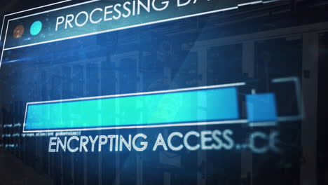 animation of text and data processing over computer servers