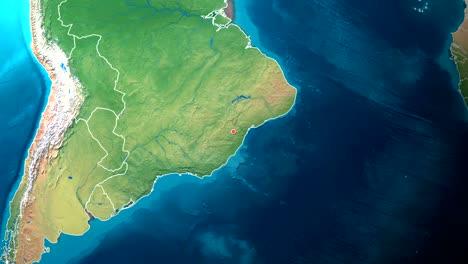 brazil - vitoria da conquista - zooming from space to earth