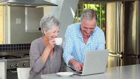 Pareja-Mayor-Usando-Laptop