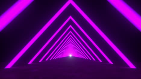 moving forward through an endless futuristic triangular tunnel. 4k video animation loop.