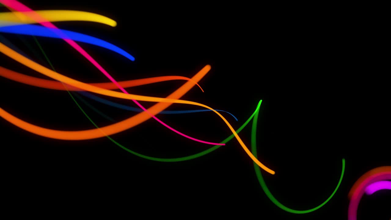 estilo creativo fondo abstracto en 4k. líneas de color girando en espiral volar a lo largo de la ruta giratoria. diseño de movimiento bg de partículas que dan forma a líneas, hélice y estructuras abstractas. render 3d