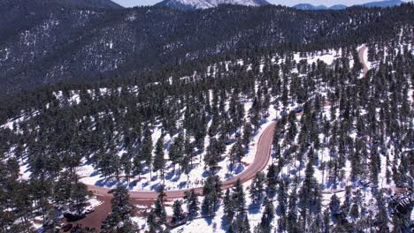 a road going through the snowy mountains of colorado