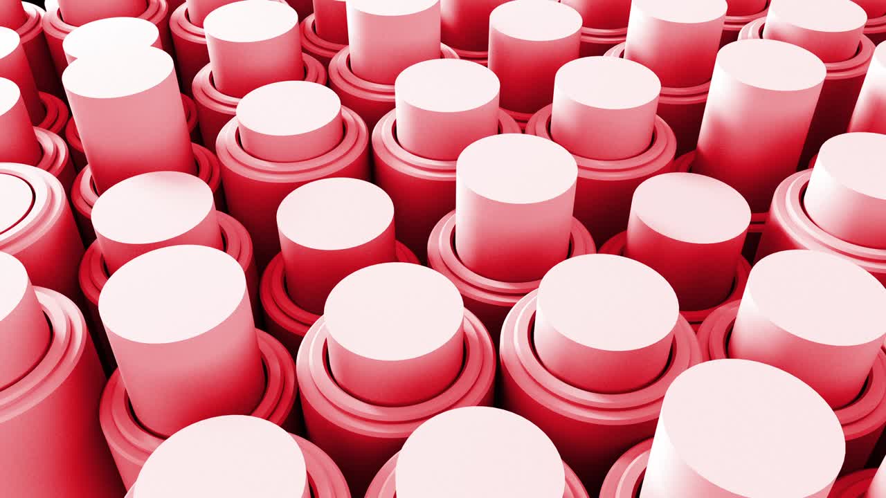 abstracto 3d formas de cilindro de fondo animado de renderización. telón de fondo de bucle de 4k.