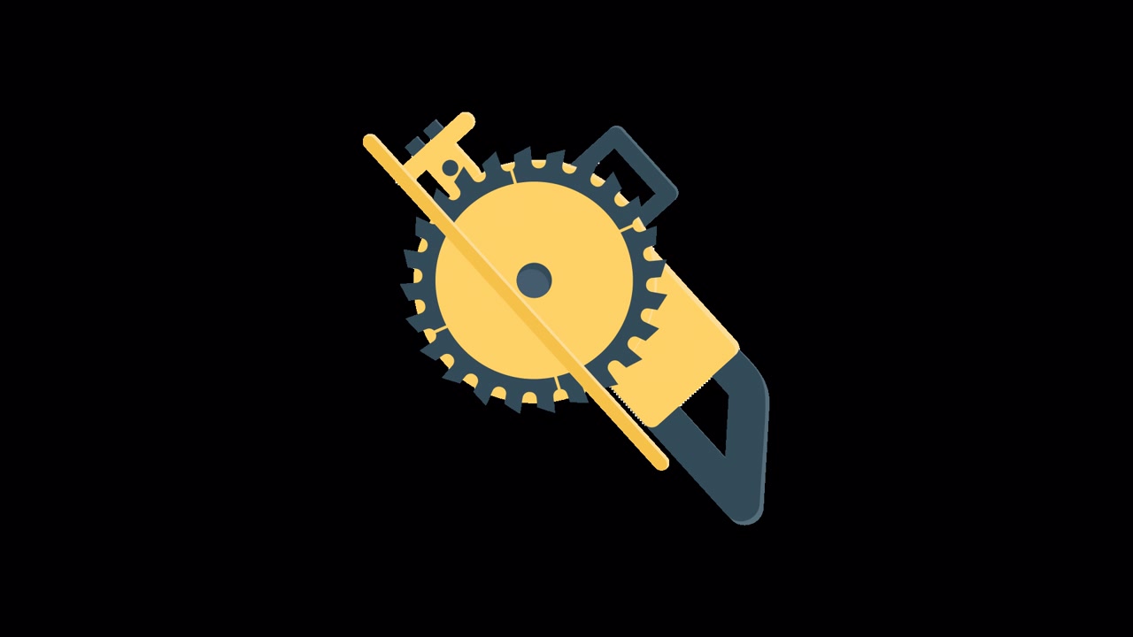 Animated Flat Design Circular Saw Tool