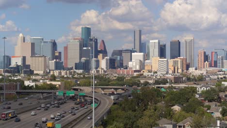 houston skyline and highway
