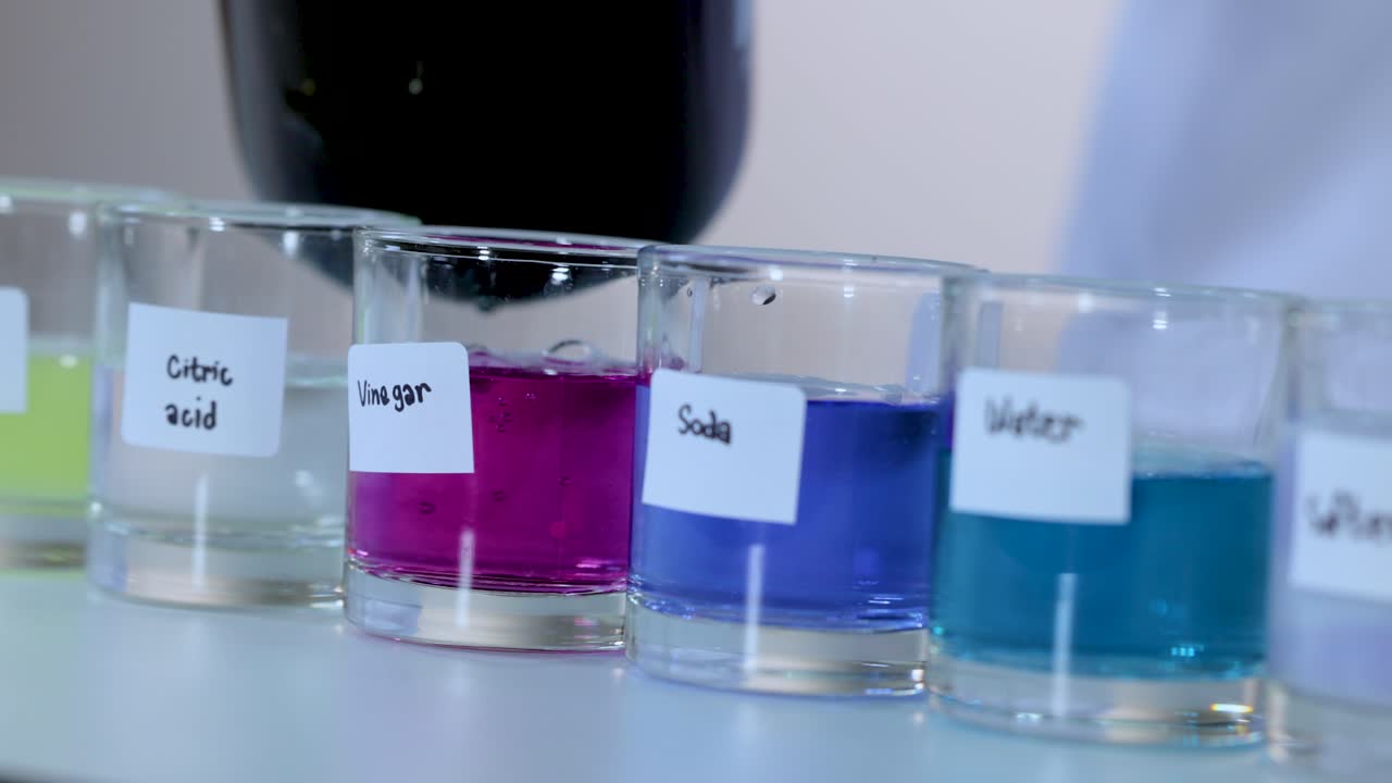 observar cambios de color con vinagre y soluciones