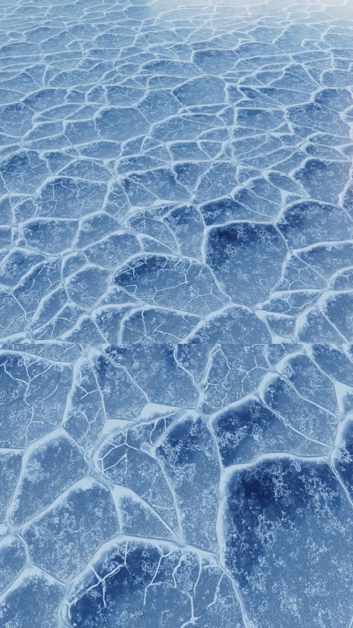 얼음 위에서 앞으로 나아가는 루프 애니메이션, 3d 렌더링