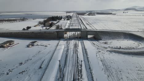 snow covered railroad