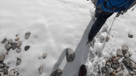 POV-of-a-hiker-crossing-glacial-moraine-plains