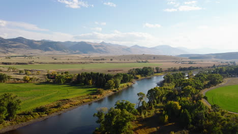 Beautiful-aerial-footage-of-picturesque-countryside-at-golden-hour