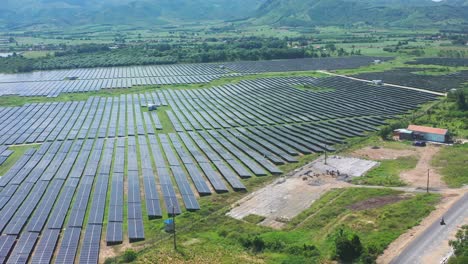 aerial view of ecology solar power station panels