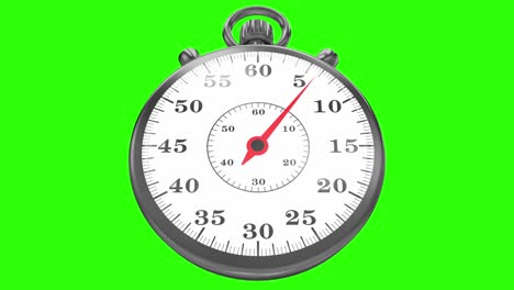 4k classic stopwatch timer 60 seconds green screen