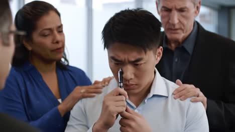 in a modern office, a group discusses a critical issue. expressions show concern and determination, highlighting the importance of the conversation happening among the team members.