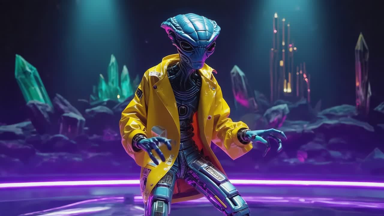 Alien in a Futuristic Sci-Fi Setting