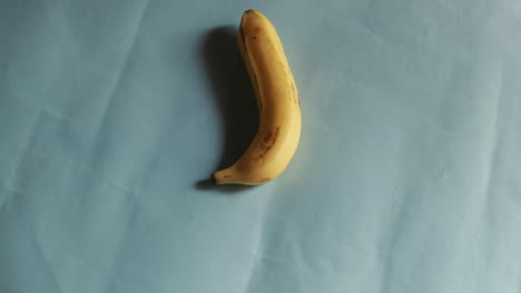 bananas rotate in a circle isolated on blue background