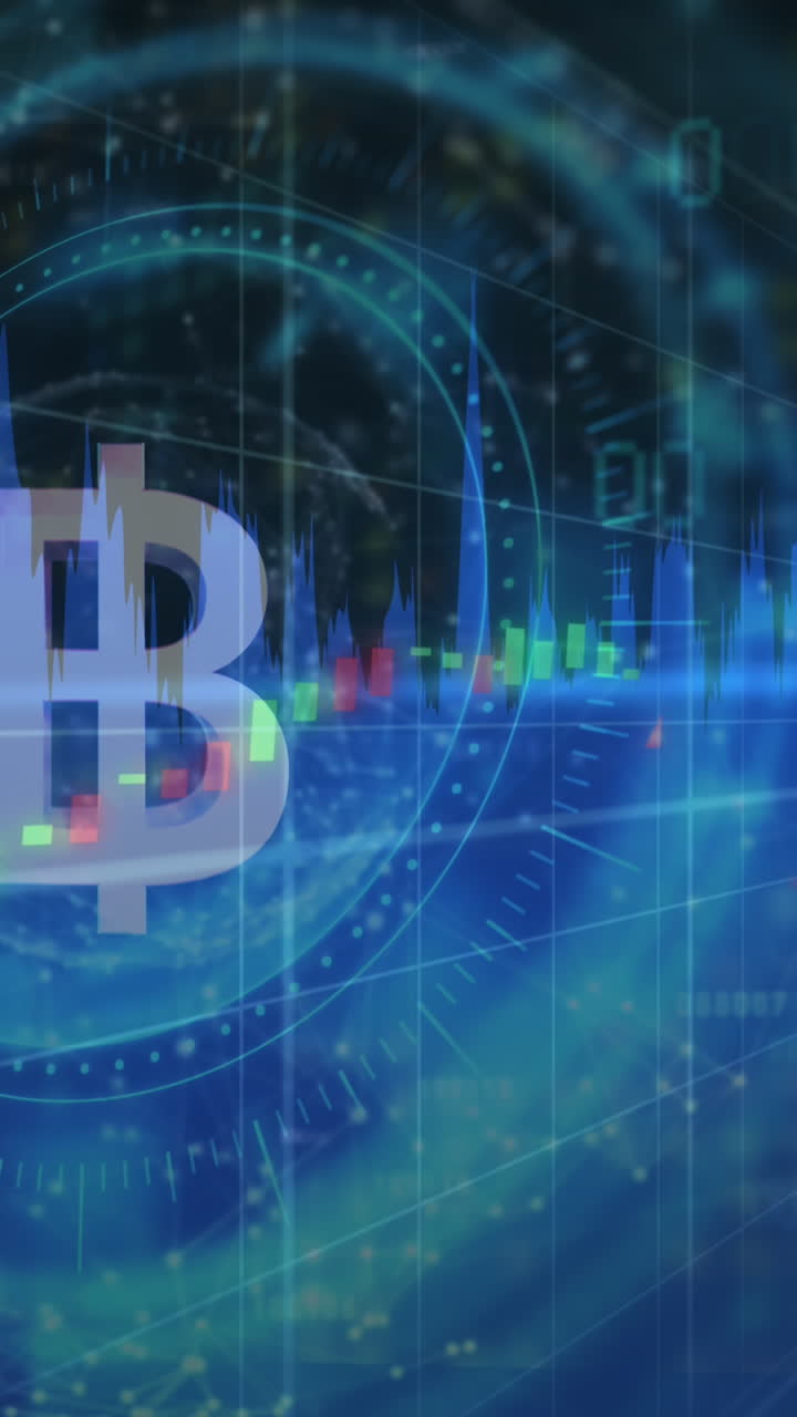 animación del símbolo de bitcoin a través del procesamiento de datos