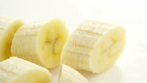 close-up of fresh sliced bananas