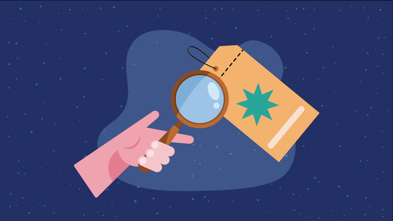 animación comercial del mercado de venta de etiquetas