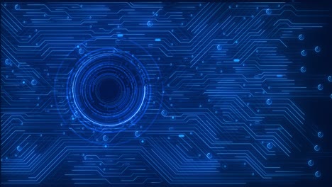 blue futuristic printed circuit board holiday presentations luminous particles 3d network technology