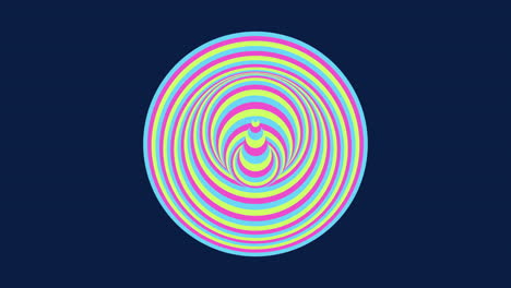 patrón espiral vibrante diseño circular simétrico con líneas azules, púrpuras y rosas sobre fondo azul