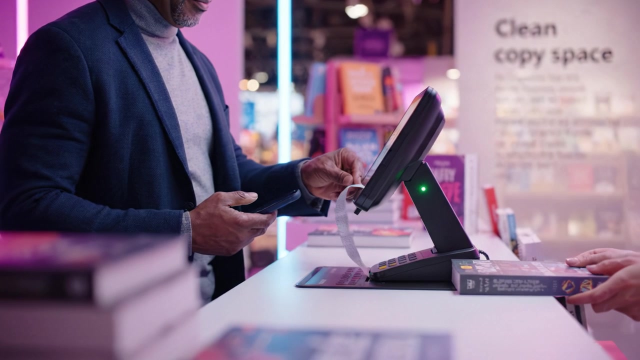 A Customer Completeing Their Transaction Using Mobile Payment Technology at a Retail Store Checkout, Showcasing a Modern Shopping Experience and Digital Innovation