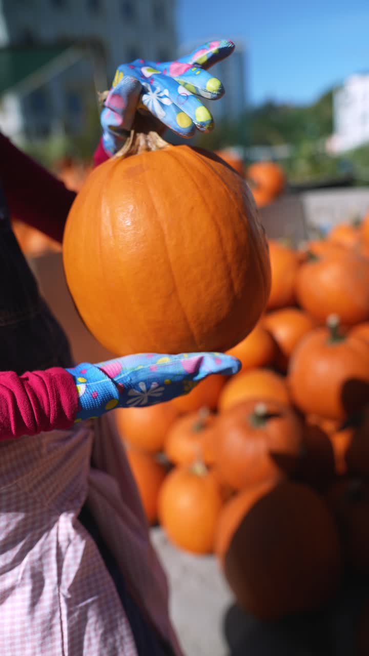 호박 을 들고 있는 여자