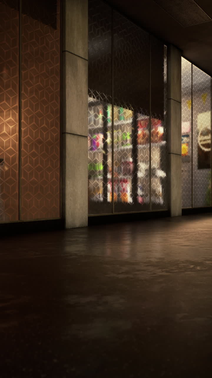 frente de la tienda vacía por la noche