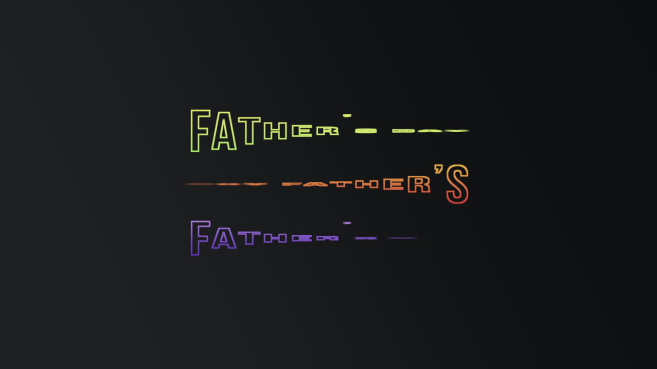 día de los padres con texto de neón en gradiente negro