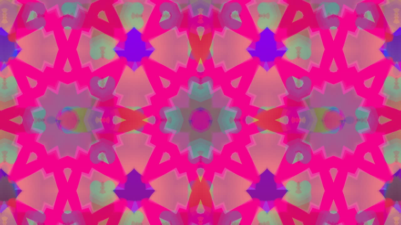 formas caleidoscópicas que se mueven hipnóticamente sobre un fondo púrpura