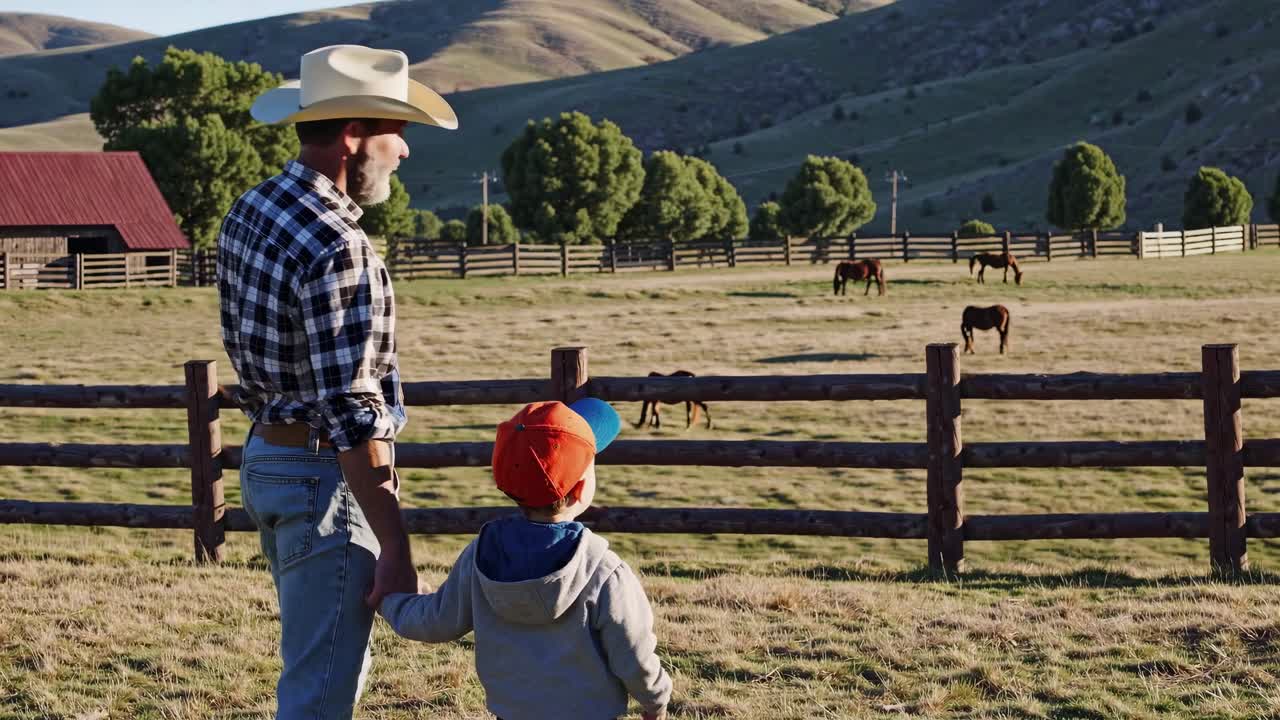 Padre e Figlio in un ranch