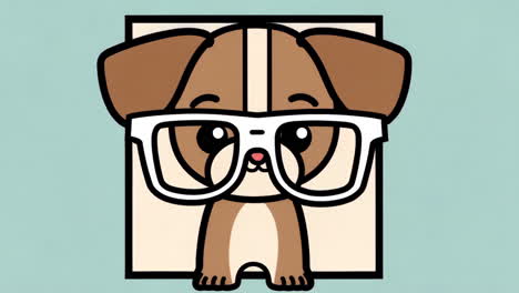 cute cartoon dog wearing glasses
